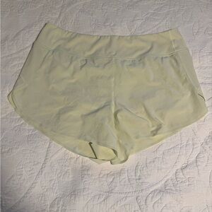 Athleta Light Yellow Running Shorts